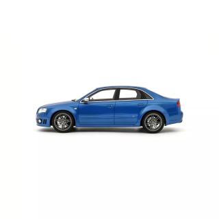 AUDI RS 4 B7 SEDAN SPRINT BLUE 2007 OttO mobile 1:18 Resinemodell (Türen, Motorhaube... nicht zu öffnen!)
